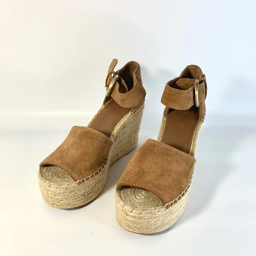 Marc Fisher Tan Wedge Sandals - Picture 1 of 11